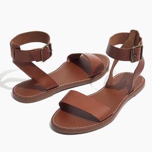 Madewell boardwalk brown ankle strap sandals